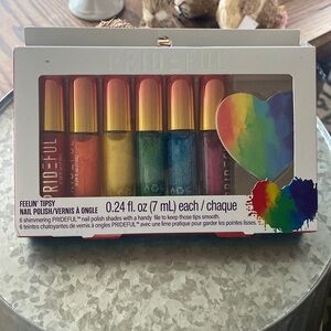 New FEELIN' TIPSY 6 shimmering PRIDEFUL shades with a handy file. Brand:Generic